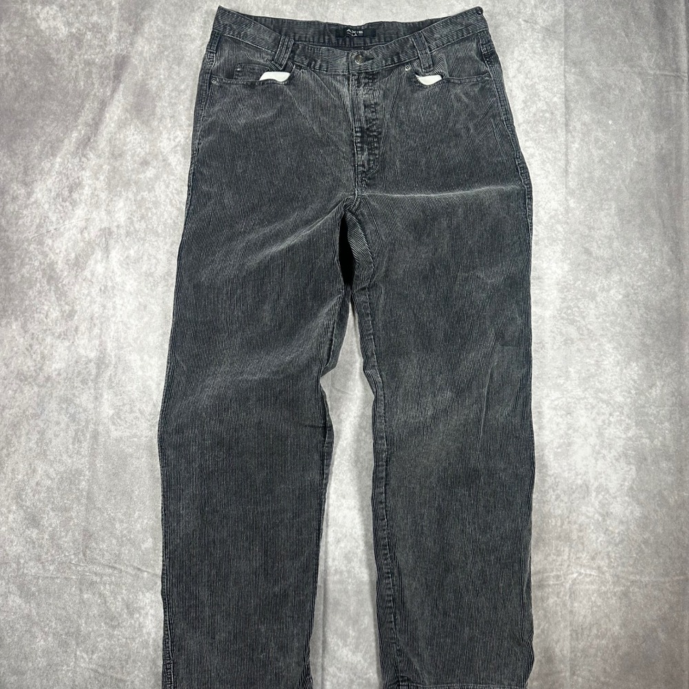 Axis LA Mens Black Corduroy Pants 36x32 Straight Leg 100% Cotton 5-Pocket Design